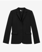 Klassische Jacke mit 2 Knöpfen, schwarzes Detail
