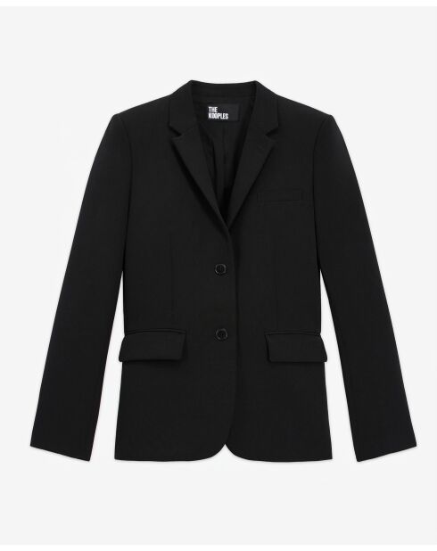 Klassische Jacke mit 2 Knöpfen, schwarzes Detail