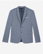 Blaue gerade Anzugjacke mit Doppelschlitz