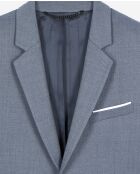 Blaue gerade Anzugjacke mit Doppelschlitz
