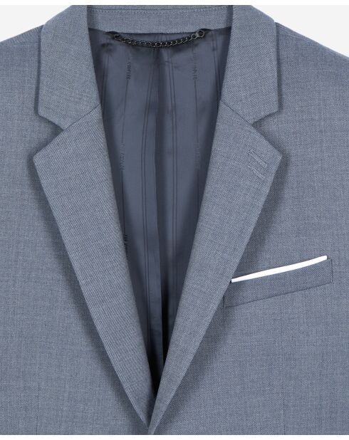 Blaue gerade Anzugjacke mit Doppelschlitz