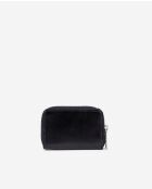 Porte-monnaie en cuir avec écusson métallique black