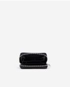 Porte-monnaie en cuir avec écusson métallique black