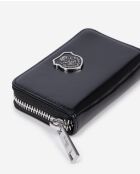 Porte-monnaie en cuir avec écusson métallique black