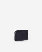 Porte-monnaie en cuir avec écusson métallique black