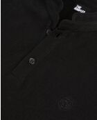 Kurzärmliges Poloshirt mit schwarzer Patchstickerei