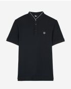 Kurzärmliges Poloshirt mit marineblauer/paspelierter marineblauer Patches