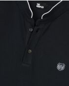 Kurzärmliges Poloshirt mit marineblauer/paspelierter marineblauer Patches