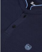 Kurzärmliges Poloshirt mit marineblauer Patchstickerei