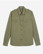 Chemise à manches longues et poches olive night