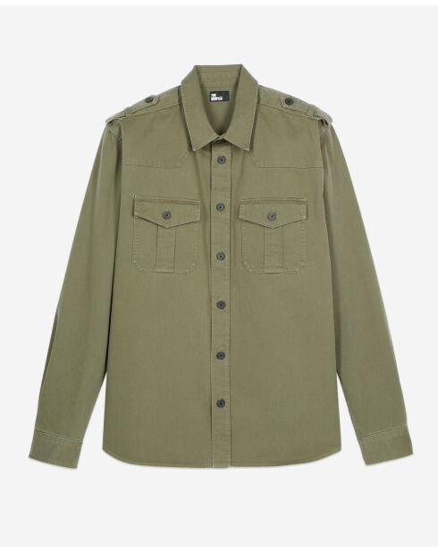 Chemise à manches longues et poches olive night