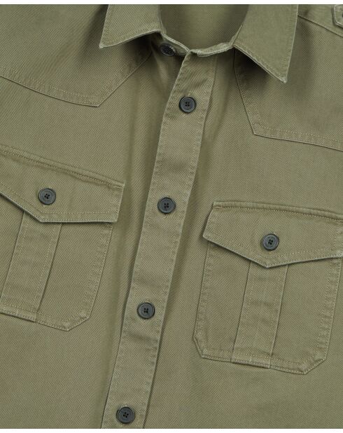 Chemise à manches longues et poches olive night