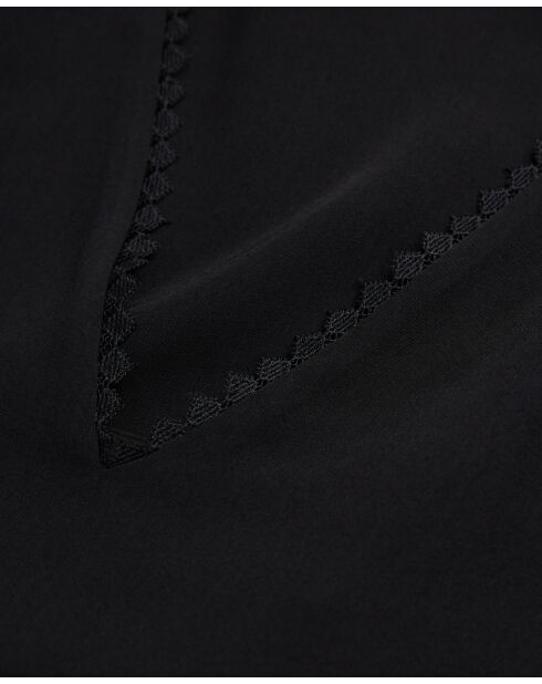 Ärmelloses Top mit schwarzem Spitzendetail