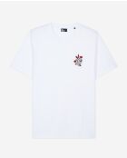 Kurzarm-T-Shirt mit Bruststickerei weiß