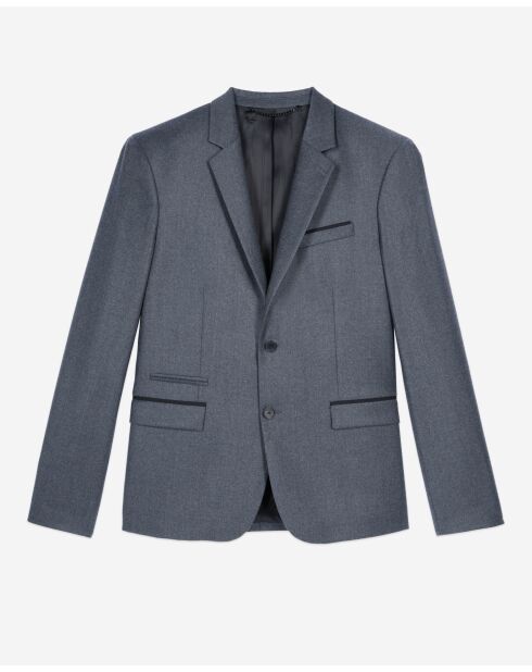 Giacca da abito a doppio spacco grigio chiaro mel/bianco