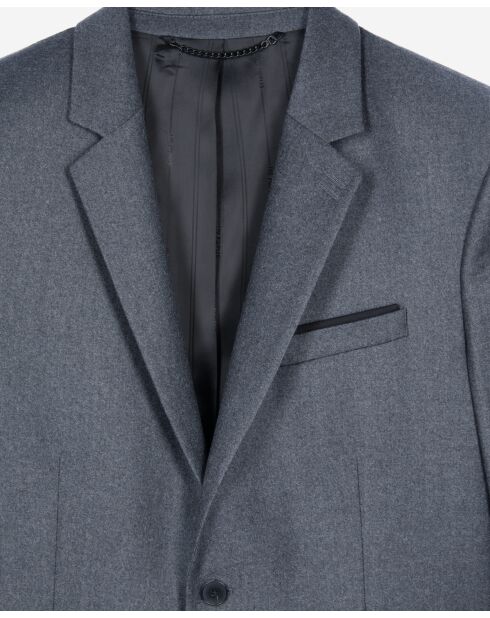 Giacca da abito a doppio spacco grigio chiaro mel/bianco