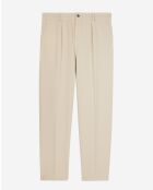 Pantalon casual avec poches italiennes et plis beige