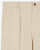 Pantalon casual avec poches italiennes et plis beige