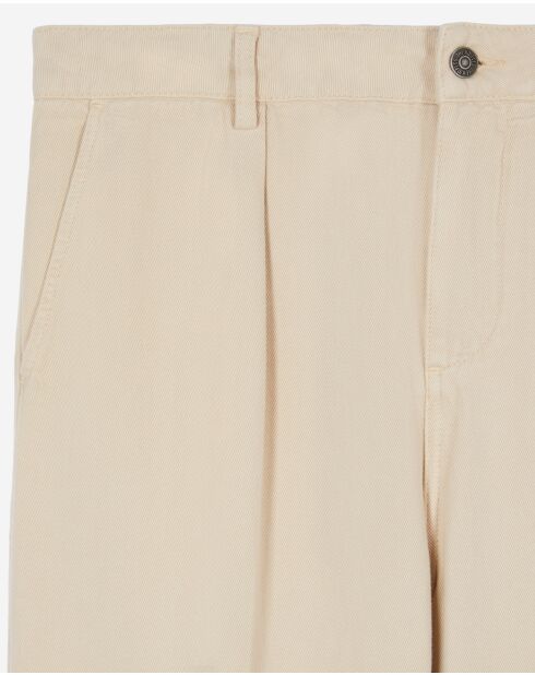 Pantalon casual avec poches italiennes et plis beige