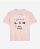 T-shirt manches courtes avec print devant et dos lilas