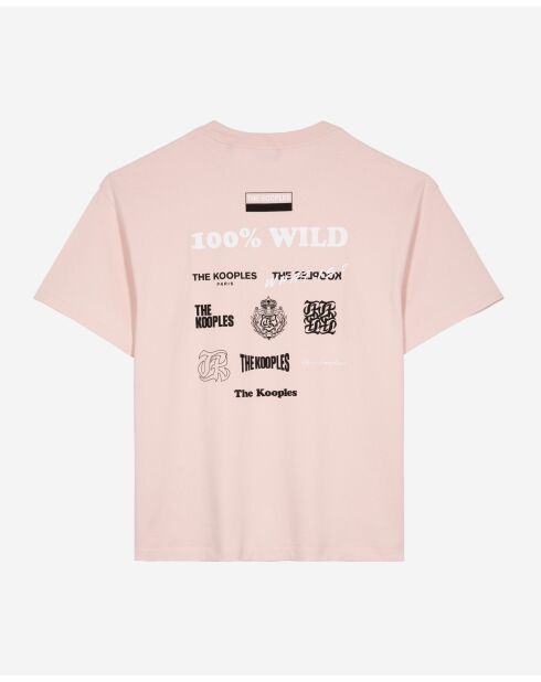 T-shirt manches courtes avec print devant et dos lilas