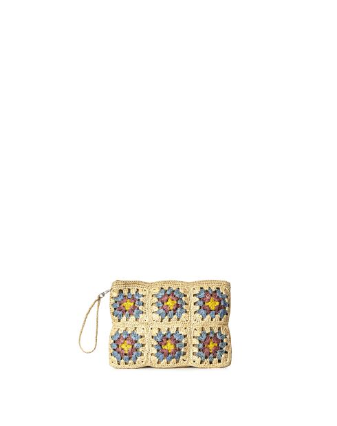 Pochette Salome naturel jean lilas jaune