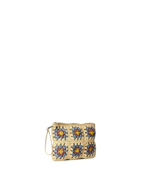 Pochette Salome naturel jean lilas jaune