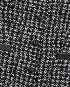 Kurze Jacke mit schwarz-weißem Lederdetail