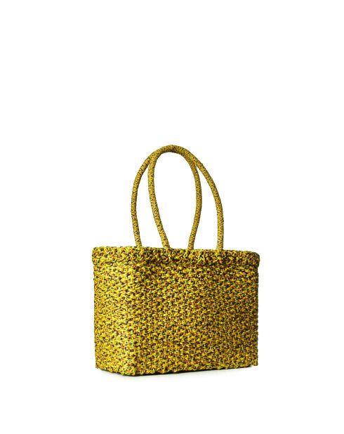 Sac cabas Ayora jaune safran pistache marron caramel