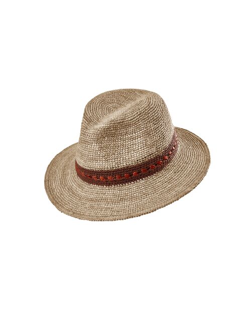 Chapeau Nael naturel mocha brique