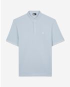 Kurzärmliges Poloshirt mit lavendelfarbener Patch-Stickerei
