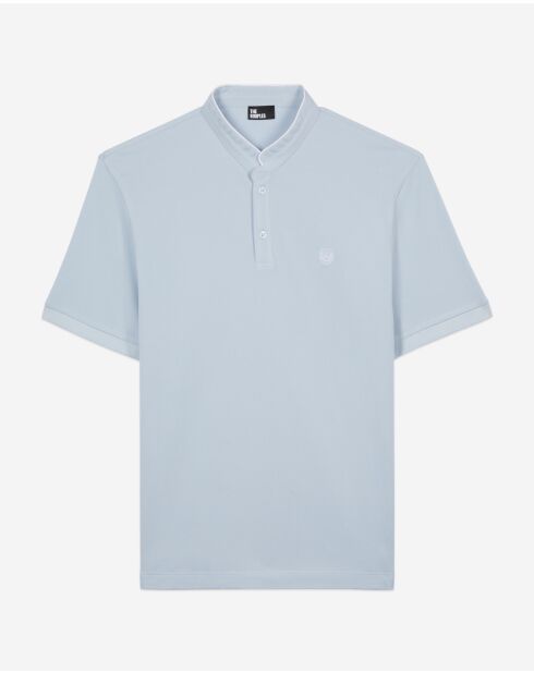 Kurzärmliges Poloshirt mit lavendelfarbener Patch-Stickerei