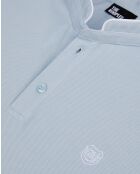 Kurzärmliges Poloshirt mit lavendelfarbener Patch-Stickerei
