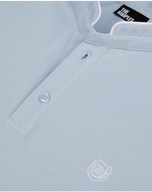 Kurzärmliges Poloshirt mit lavendelfarbener Patch-Stickerei
