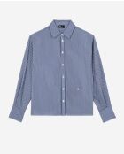 Chemise à manches longues col classique blue white