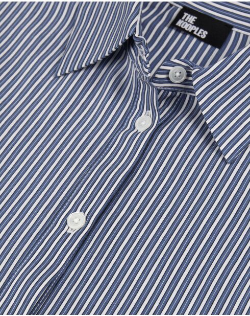 Chemise à manches longues col classique blue white