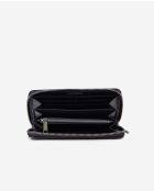 Portfeuille en cuir avec écusson métallique black