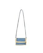 Bandolera Calao natural en jean azul royal