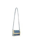 Bandolera Calao natural en jean azul royal