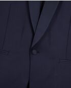 Veste de costume détails satines et petite pochette poitrine navy