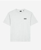 Kurzarm-T-Shirt mit Front- und Rückendruck hellgrau meliert