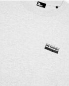 Kurzarm-T-Shirt mit Front- und Rückendruck hellgrau meliert