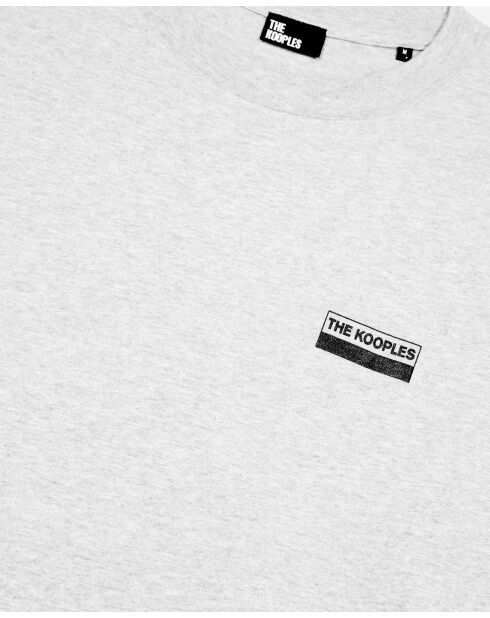 Kurzarm-T-Shirt mit Front- und Rückendruck hellgrau meliert