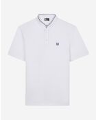 Poloshirt met korte mouwen en wit/blauwe patchborduursels