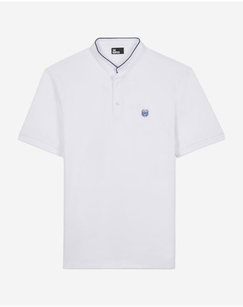 Poloshirt met korte mouwen en wit/blauwe patchborduursels