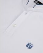 Poloshirt met korte mouwen en wit/blauwe patchborduursels
