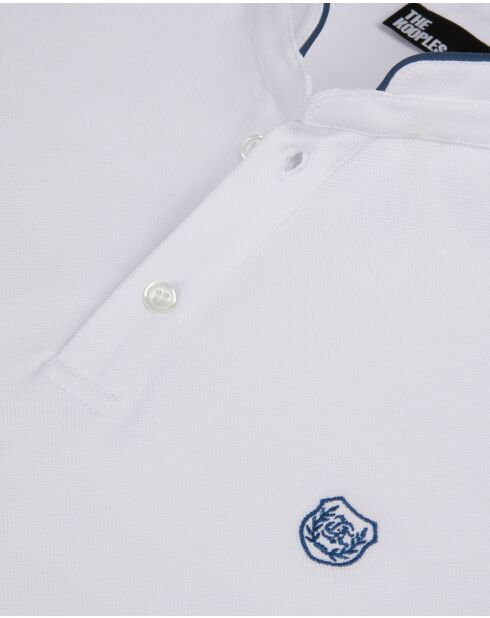 Poloshirt met korte mouwen en wit/blauwe patchborduursels