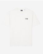 Kurzarm-T-Shirt mit ecrufarbenem Vorder- und Rückendruck
