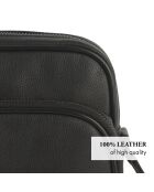 Sac à bandoulière en cuir James noir - 23x19,5x8 cm
