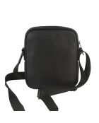 Sac à bandoulière en cuir James noir - 23x19,5x8 cm